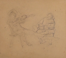 Two Seated Musicians (Recto); A Group of Figures Squared with Diagonal Lines (Verso), Camilo Innocenti (Italian, born 1861), Black chalk and graphite on heavy wove paper